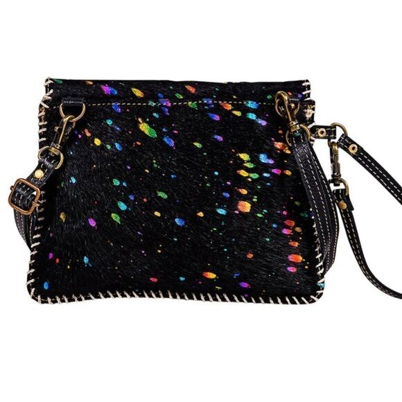 Myra Galaxy Fire Leather & Hair-on Bag - Picture 8 of 9